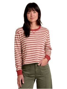 Toad&Co Striped Red & Cream Long-Sleeve Women's Top